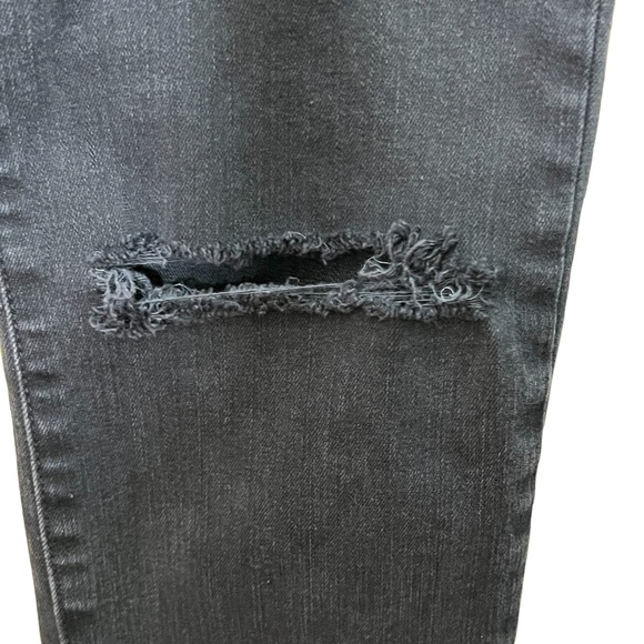Madewell 9” High Rise Skinny Distressed Raw Hem Black Jeans Size 28 T - Picture 4 of 13